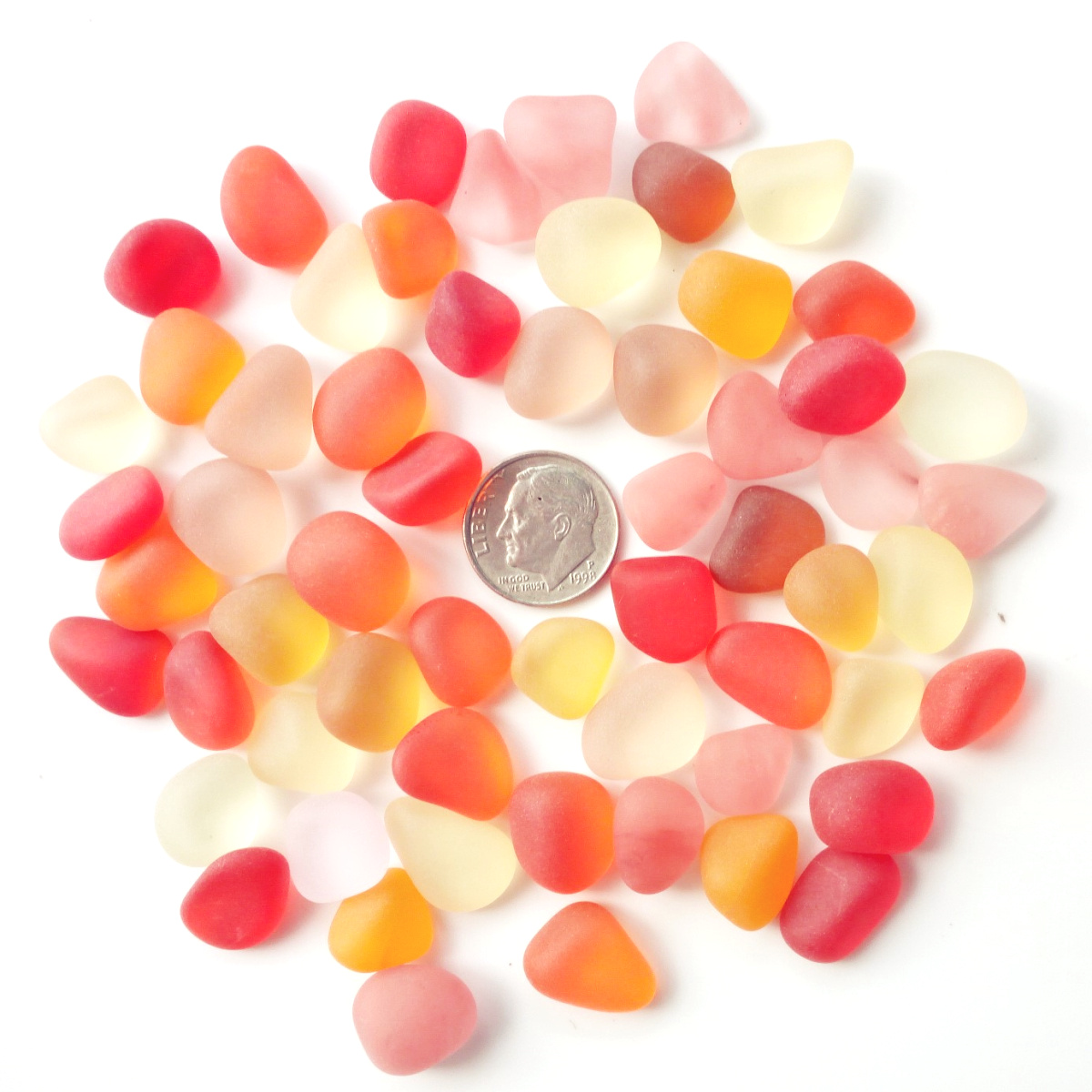 30 Pieces Sea Glass Beads/Beach Glass Beads for Jewelry Making ,Big Size(12-16mm Length)): Red