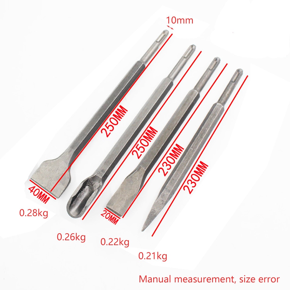 4pcs Electric Hammer Drill Bit Set chisel Shank Impact Rotary Concrete Masonry Drilling Grooving