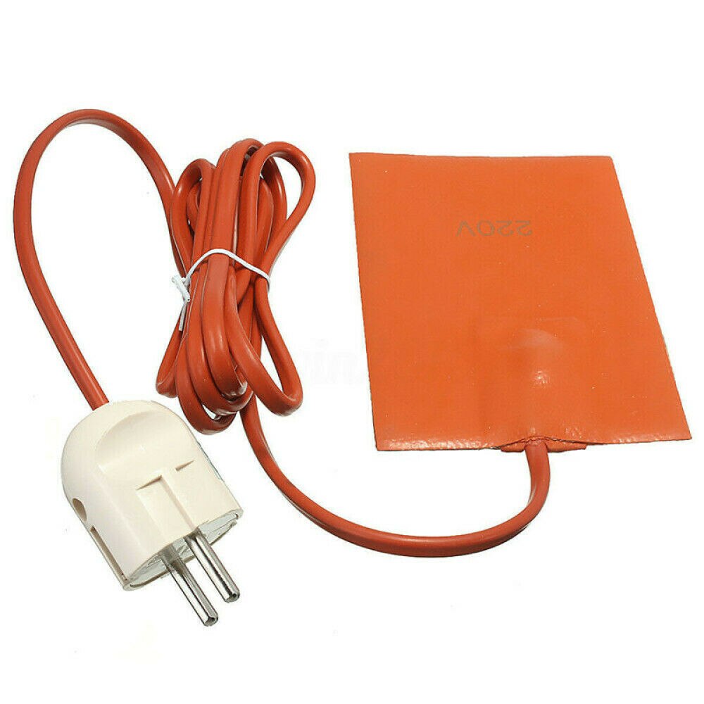 220V 150W Auto Wasser Panzer Frostschutz Heizung Silikon Gummi Thermostat Heizung Platte Öl Pfanne Hydraulische Panzer Heizung Platte matt