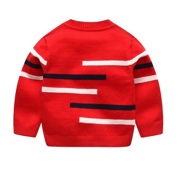 Baby sweater dreng v-hals enkelt-breasted sweater frakke 0-24m