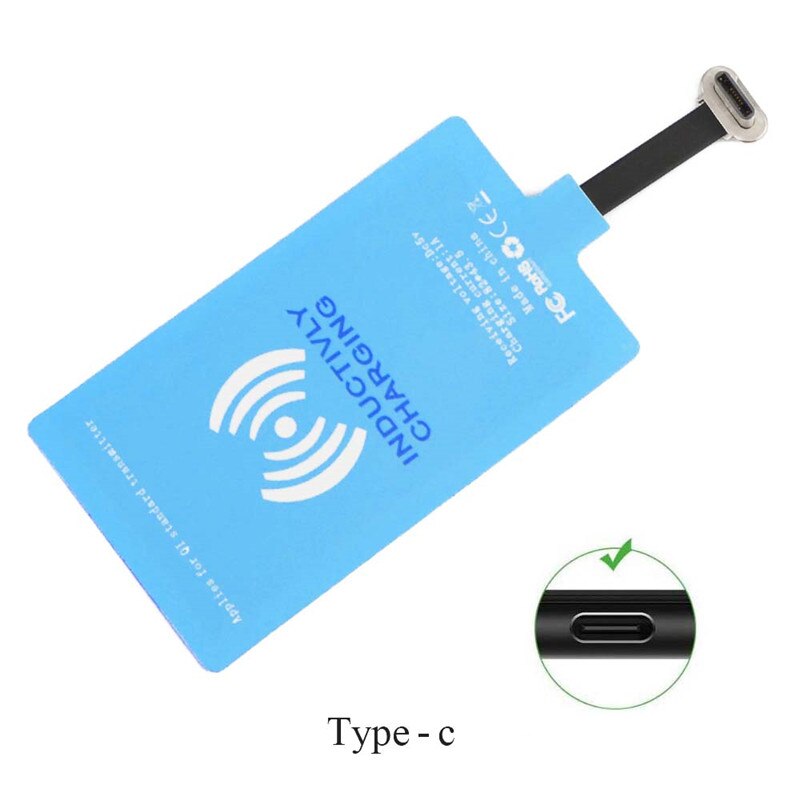 Qi Wireless Charging Receiver For iPhone 7 6s Plus 5s Micro USB Type C Universal Fast Wireless Charger For Samsung Huawei Xiaomi: Type-C