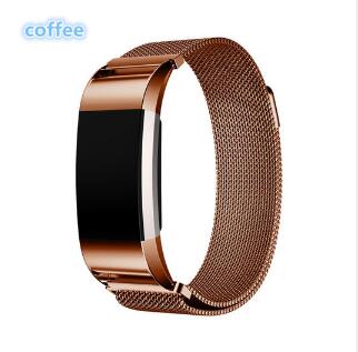 SL Size Metal Stainless Strap For Fitbit Charge 2 Band Milanese Magnetic Fitbit charge2 Strap Smart bracelet For Wrist strap: Coffee / S