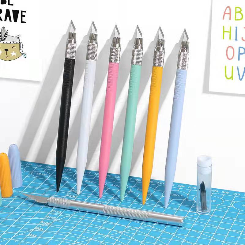 6 colors cutting pen knife cutting paper knife art utility knife express box knife paper cutter art carving knife handmade