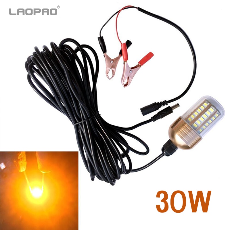 12V 30W/15W Vissen Licht Led Onderwater Vissen Licht IP68 2835 Lokt Vis Finder Lamp Trekt garnalen Inktvis Krill Groen Laopao