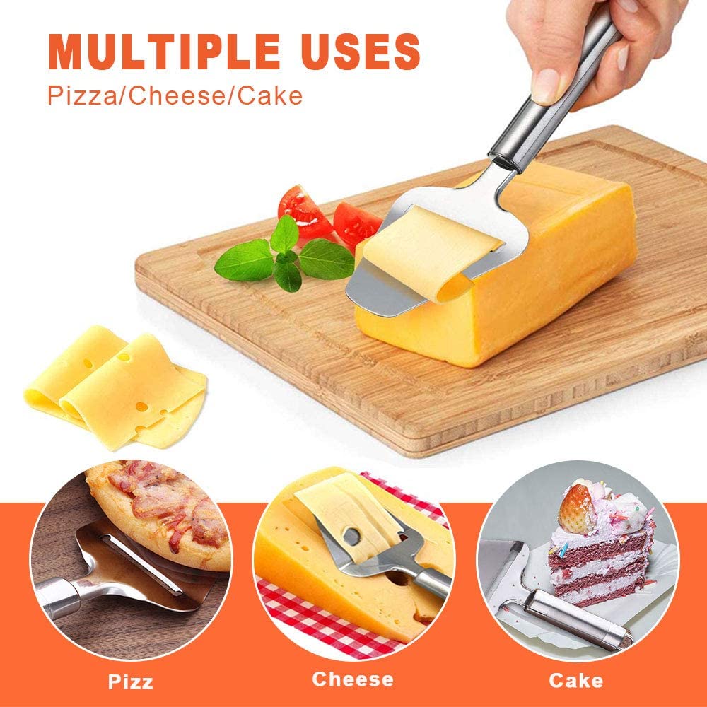 Cheese Slicer Cheese Knife Heavy Duty Plane Cheese Cutter Semi Hard Cheese 430 Stainless Steel Material