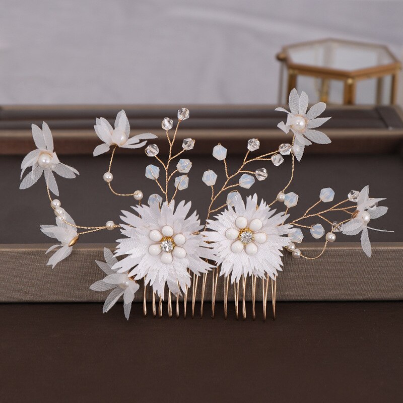 Medel – ensemble de trois pièces de bijoux de mariée, peigne à cheveux en fleur de cristal fait à la main, boucles d&#39;oreilles, ensemble de coiffure de mariage, offre spéciale