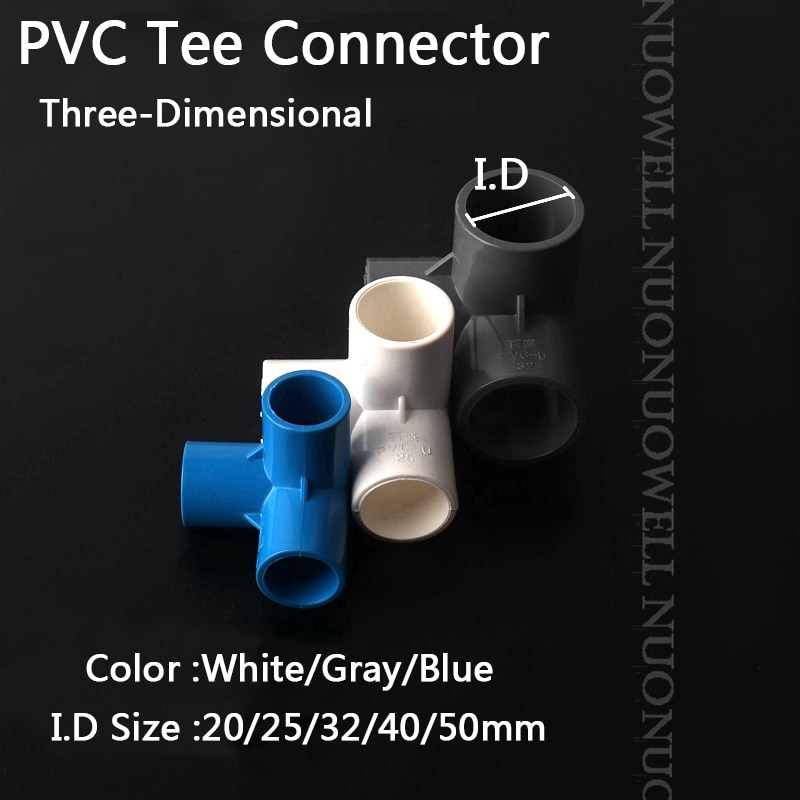 5 stk i .d 20 ~ 110mm pvc rørforbindelser pvc 3- vejs konnektor vandrør fatning konnektor vandingsrør fittings gør-det-selv-værktøj