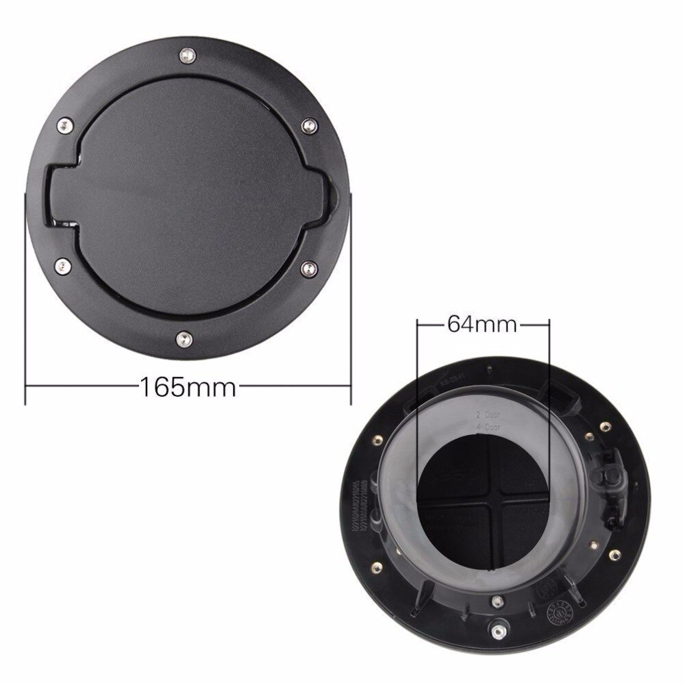 Powder Coated Steel Gas Fuel Tank Gas Cap Cover & Accessories for Jeep Wrangler JK JKU Unlimited Rubicon Sahara Tank Cover