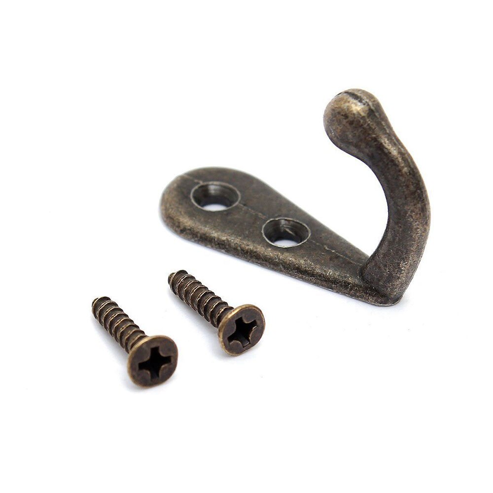 10pcs Wall Door Metal Antique Hooks Hanger For Key Clothes Coat Hat Bags Towel