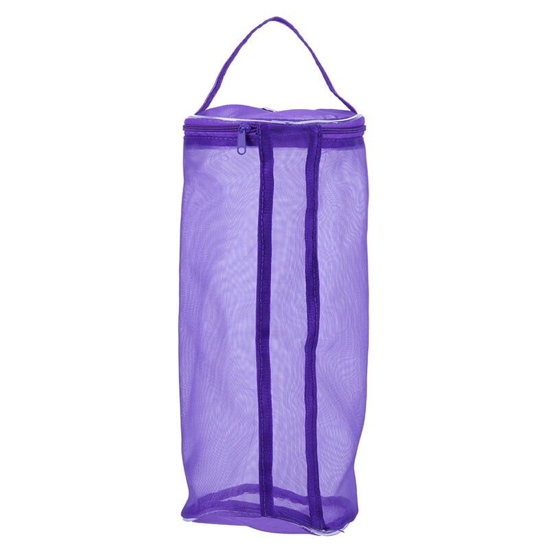 Kit de costura de malla bolso DIY herramientas de tejer a mano organizador hueco DIY tejido a mano bolsa de hilo de ganchillo Almacenamiento de malla titular: L / Púrpura