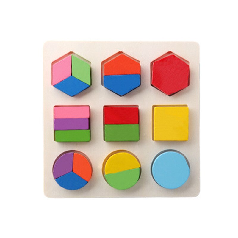 DIY Holz 3D Puzzle Gebäude Geometrische Form Spielzeug Form Lernen Erkenntnis Spielzeug für Baby Kinder Vorschule Bildung Kinder Spielzeug: 13