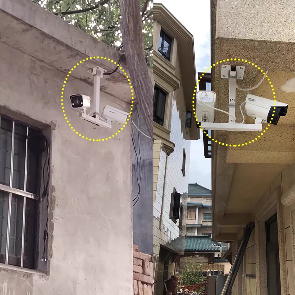 T-Shaped Telescopic CCTV Security Camera Bracket Extension 30-60cm Adjustable Double Camera Lifting Support Vertical Pole Stand