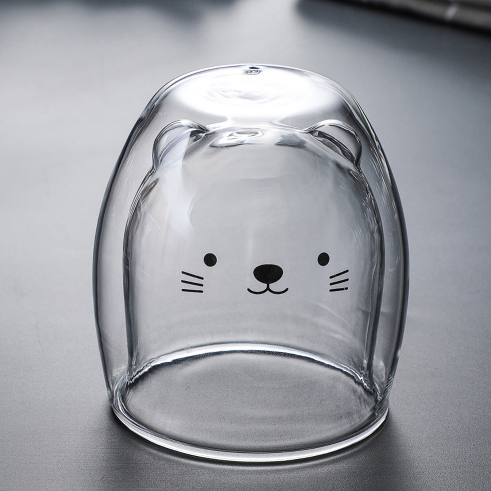 Bear Cat Dog Animal Double-layer Glass Mug Coffee Cup, Christmas Mug ,Cute Milk Cup Glass Mugs Double Wall Glass Mug,: B