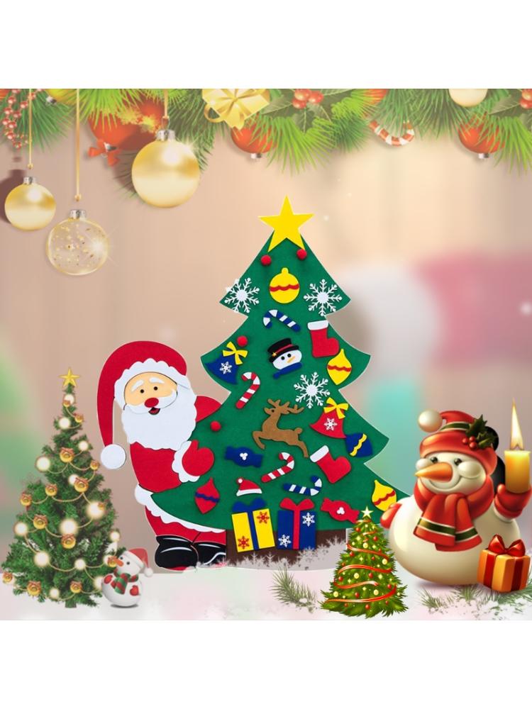 Diy Voelde Kerstboom Decoratie Kerstman Ornamenten Kids Jaar Xmas Versiering