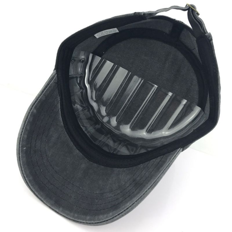 Mænd kvinder vintage vasket bomuld kadet baseball kasket ensfarvet afslappet udendørs solcreme justerbar klassisk flad top toppet hat