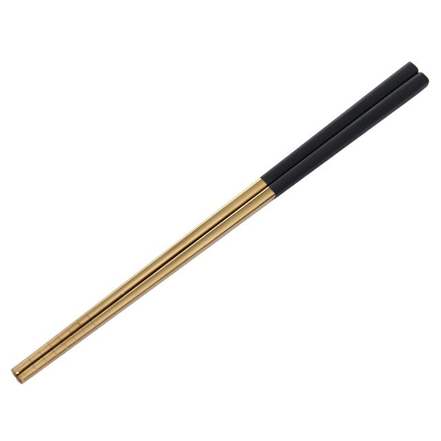 Luxury 304 Stainless Steel Square Metal Chopsticks Household Gold-Plated Chopsticks Japanese-style 1 Pair Of Japanese Chopsticks: 4