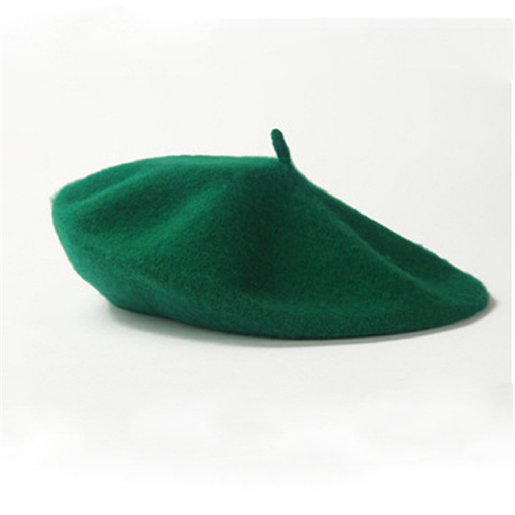 Vintage Vrouwen Winter Warm Baret Candy Kleur Casual Beanie Hat Cap Hoofd Slijtage Mode Accessoires Baret Elegante Hoeden Red blauw: deep green