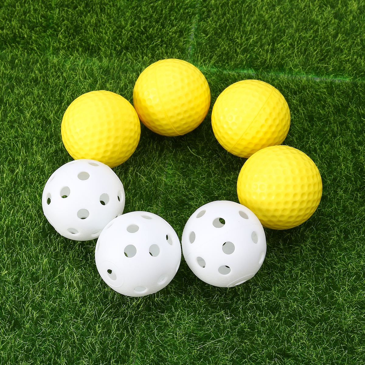 20 piezas de plástico perforada jugar bolas hueco de práctica de Golf entrenamientos deportivos bolas y 12 piezas de espuma suave pelotas de Golf