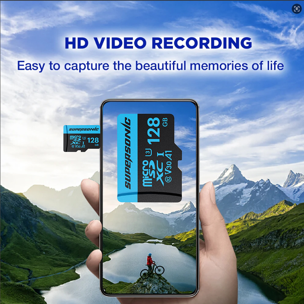 Supersonic micro sd card  c10 32gb 64gb 128gb 256gb u3 4k high speed cartao de memoria flash memory tf mecard  c10