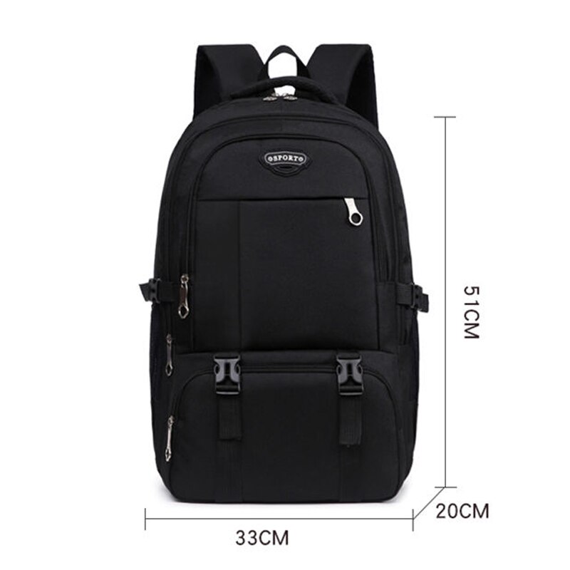 Black Backpack Men Waterproof Nylon Large Capacity School Bags for Teen Boys High Student College Bagpack University Back Pack