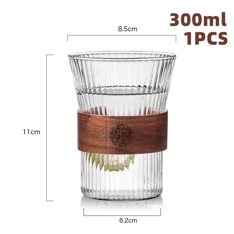 Japanilaistyylinen lasi kahvimuki pähkinä kuppi hiha lasikuppi lasit kawaii kuppi kahviastiat kauniit teemukit oluttuppi söpö muki: 300ml a