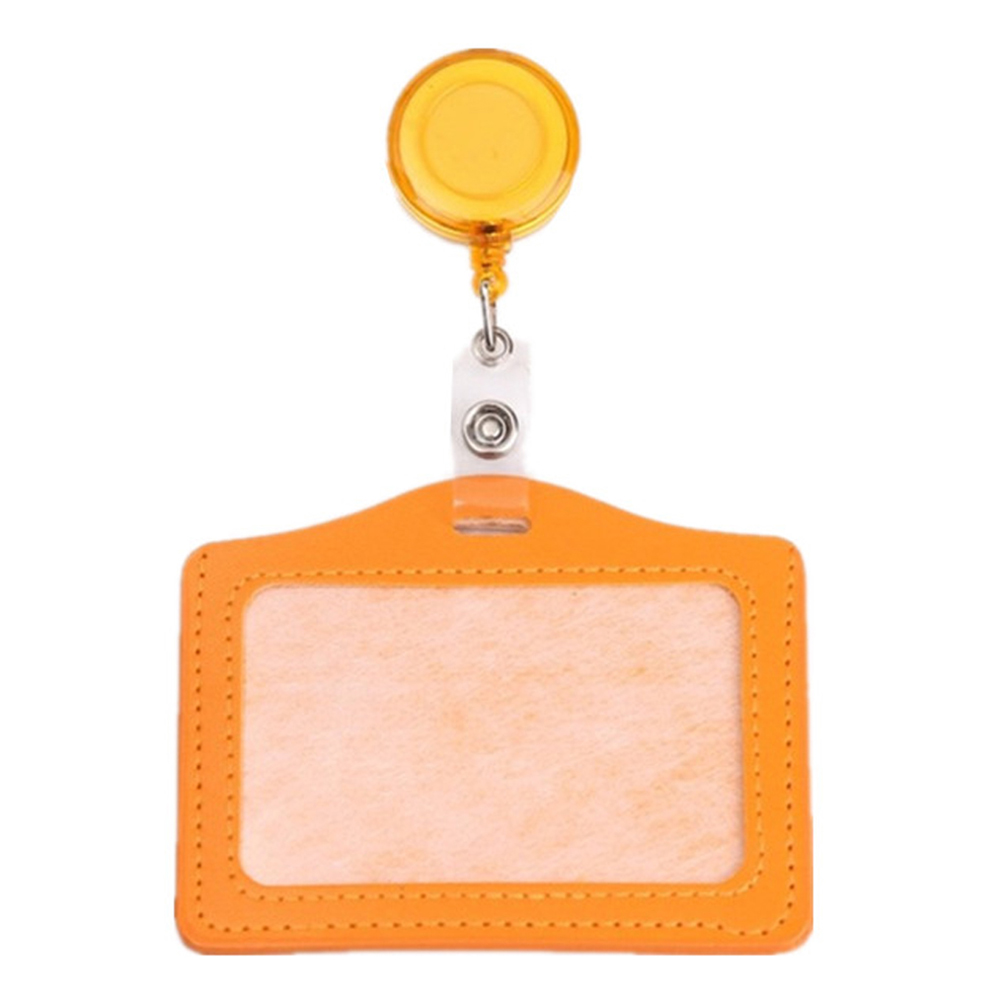 Arbetskortshållare klämma pu-läder korthållare klämma infällbara namnskyltsrullar sjuksköterska läkare id-korthållare namnkortshållare: Rosröd