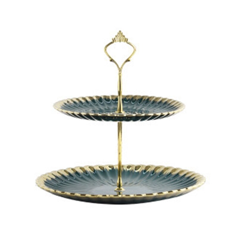 2 Tier Ceramic Cake Stand,Dessert Stand,Cupcake Stand,Tea Party Pastry Serving Platter,Food Display Stand for Tea/Coffee: B