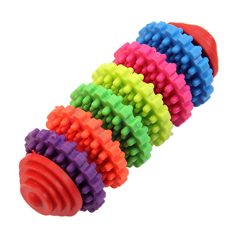 Health Durable Gear Gums Teething Teeth Rubber Pet Cat Dog Toys Pet Dog Puppy Dental Pet Supplies Chew Toys for Large Small Dogs: 6 rows of teeth