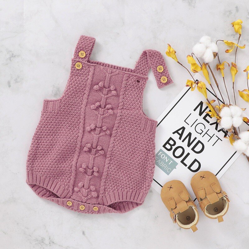 Mono sin mangas de punto con estampado Floral sólido ropa infantil de otoño para bebés niñas para niños bodis de punto