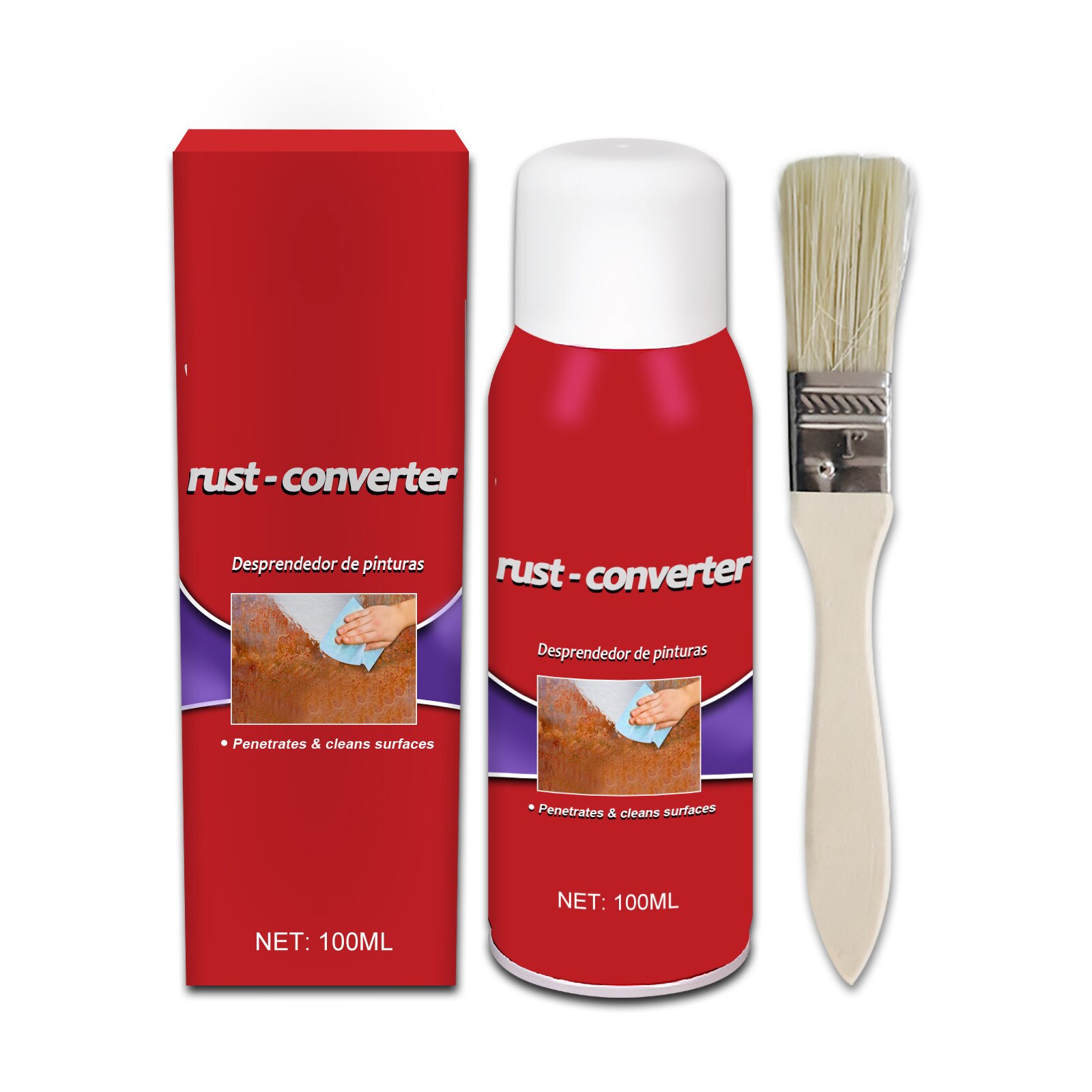 100ml Car Anti-rust Rust Remover Paste Multi Purpose Chassis Rust Converter Repair Protect Iron Metal Surfaces Maintenance Clean