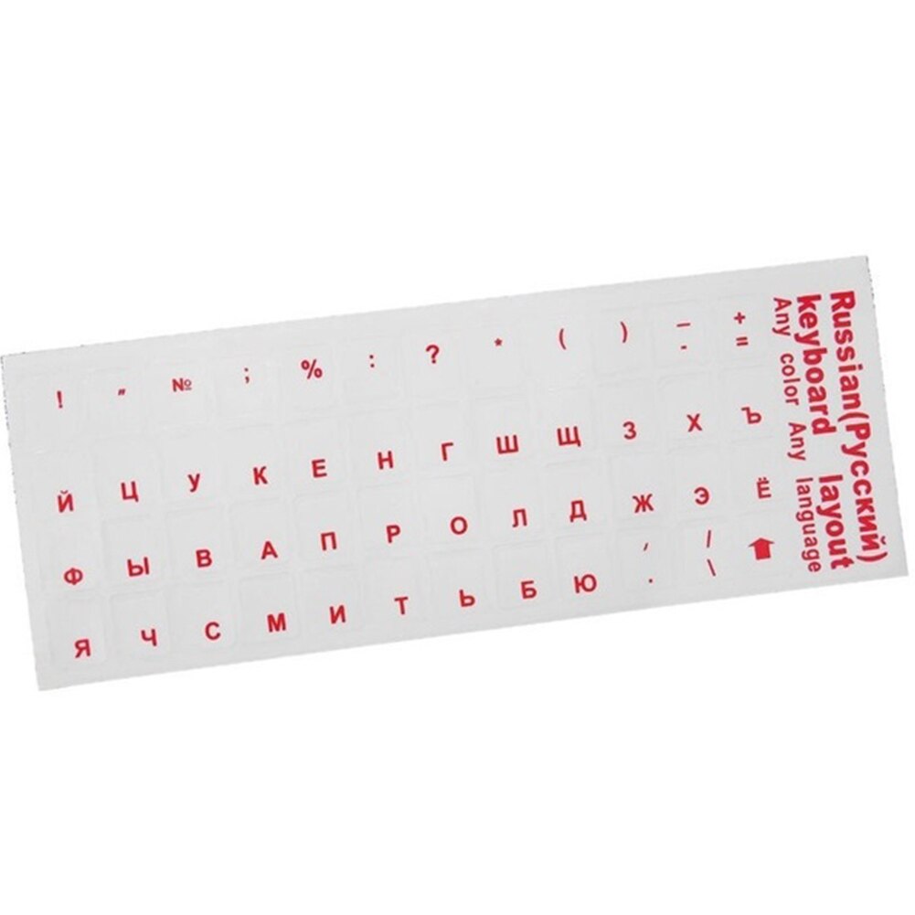 Multi-Color Keyboard Stocker Russian Soft Standard Transparent Keyboard +Layout Stickers Decoration: Red