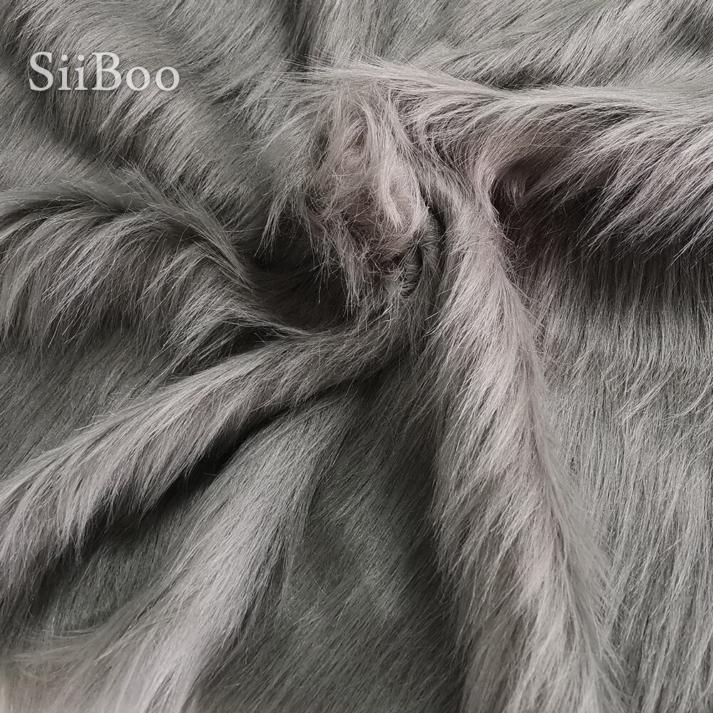 Hoogwaardige 7Cm Lang Haar Grijs Faux Fur Stof Voor Winterjas Vest Cosplay Stage Decor 150*50Cm 1 Stuk SP3760