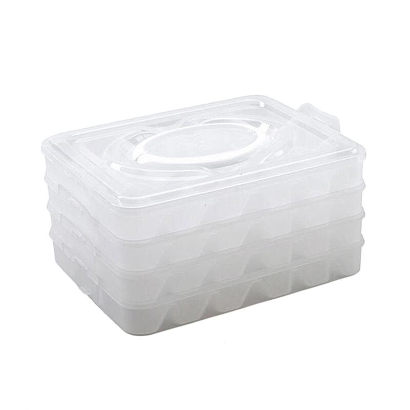Refrigerator Fresh-keeping Dumpling Storage Box Four Layers Portable Stackable Dumpling Container Holder Organizer: 3