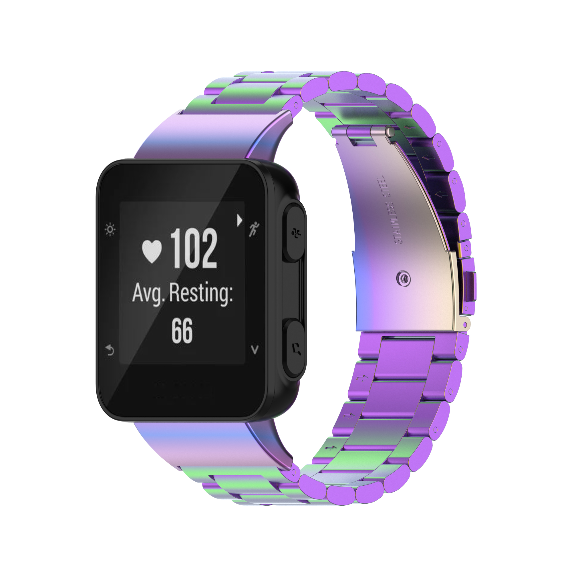 Bracelet de montre en métal en acier inoxydable, pour montre intelligente Garmin Forerunner 30/35, remplacement pour Garmin Forerunner 35