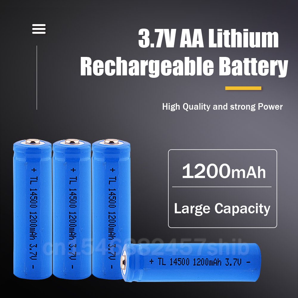 1-2pcs 14500 3.7V 1200mAh AA Lithium Rechargeable Battery For Toy LED Flashlight Remote Control Mouse Shaver AA Li ion Batteria