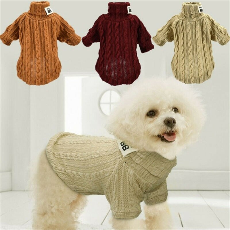 Pull tricot pour animaux chat | Chiot, chien, tricot , pulls classiques, tricot à col roulé, petits chiens, chaton chats, vêtements tricot doux