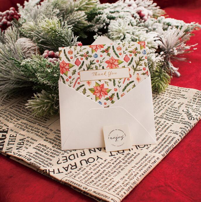 5 uds. Tarjetas de felicitación creativas de flores y plantas con adhesivo para sobres invitaciones para bodas, cumpleaños, , suministros de decoración: A