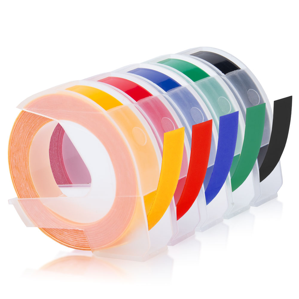 17 Colors 3D Embossing Tape For DYMO Plastic Embossing Tape DIY Tape For DYMO Motex E-101 Motex E-202 Motex E-303 Label Maker