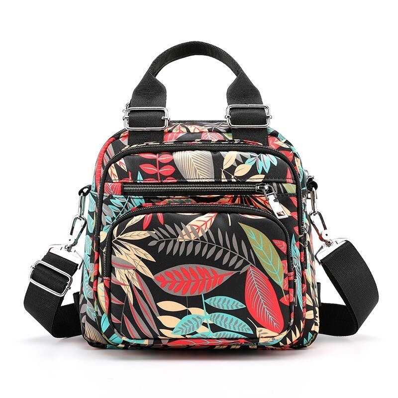 Dames schoudertas waterdichte nylon tas multifunctionele bloementas multi-pocket tas luxe handtassen dames bolsa feminina sac: Bladeren