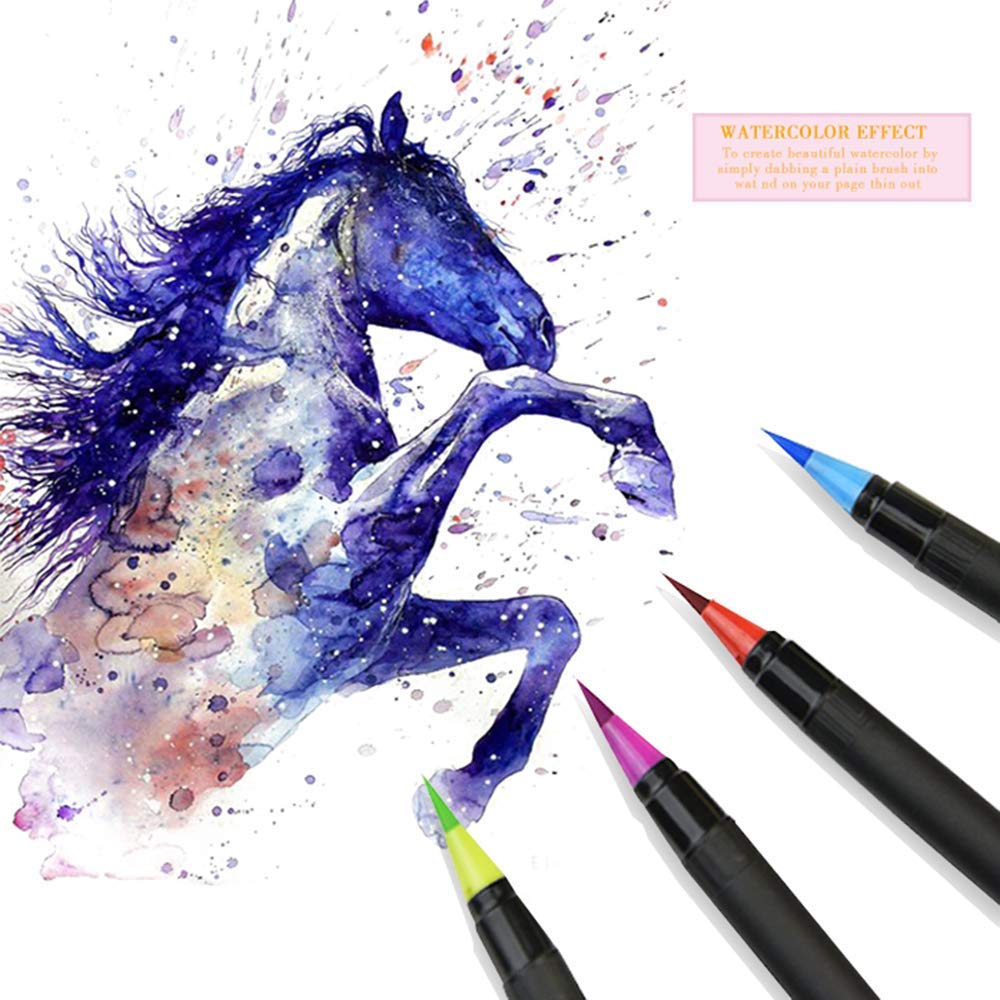 20 Kleur Aquarel Brush Pen Set Plus 1 Coloring Pen Makkelijk Wasbaar Tekening Schilderen Kalligrafie Belettering Art Kids F901