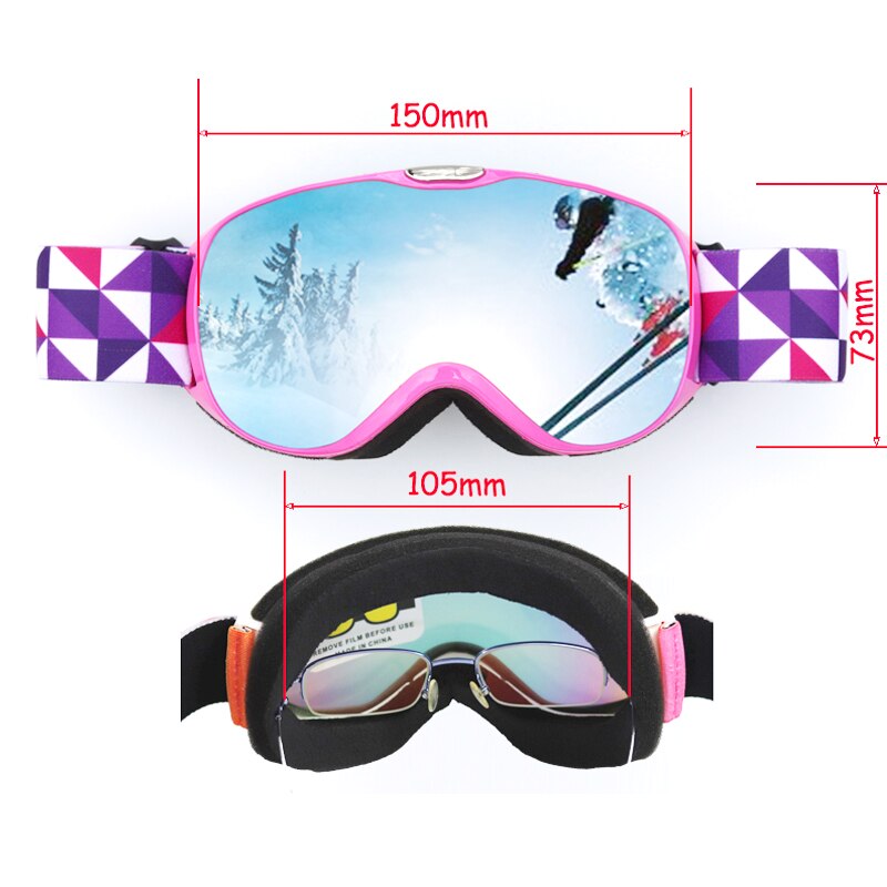 Gafas de esquí de doble lente para niños, lentes protectoras antiniebla UV400 para deportes al aire libre, esquí, Snowboard y nieve
