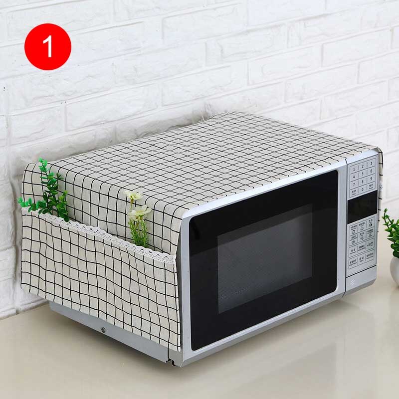 35*95cm Microwave Oven Dustproof Cover With Pockets Cloth Microwaves Protector Covers LORS889: 1