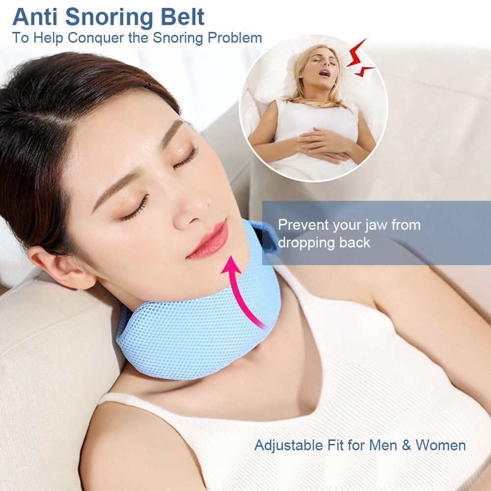 Verstelbare Anti Snurken Nek Brace Strap Stop Snurken Jaw Riem Anti Apneu Chin Ondersteuning Strap Nacht Slapen Aid Tool Slaap goed