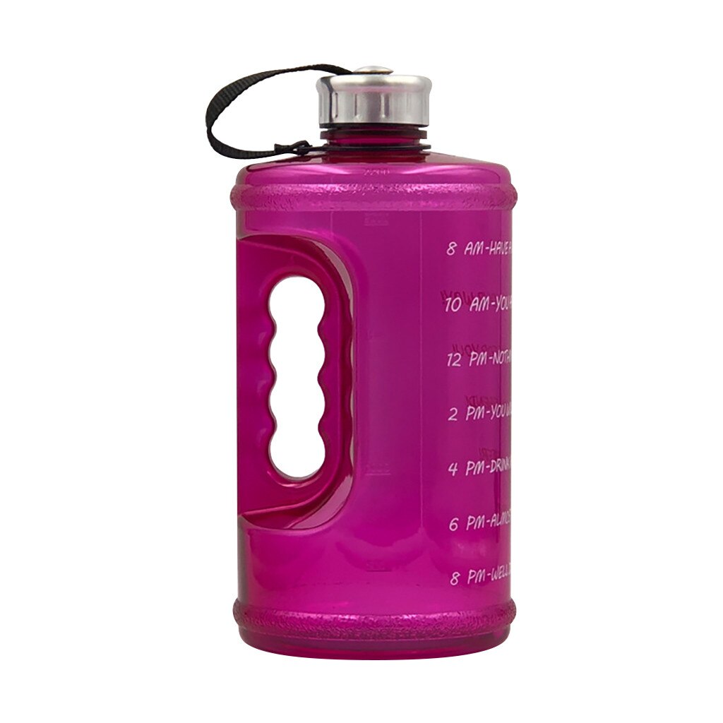 Gallon Water Fitness Workout Met Tijd Marker Drinken Grote 2.2l Grote Capaciteit Outdoor Fietsen Wandelen Vissen Draagbare Bottl: RD