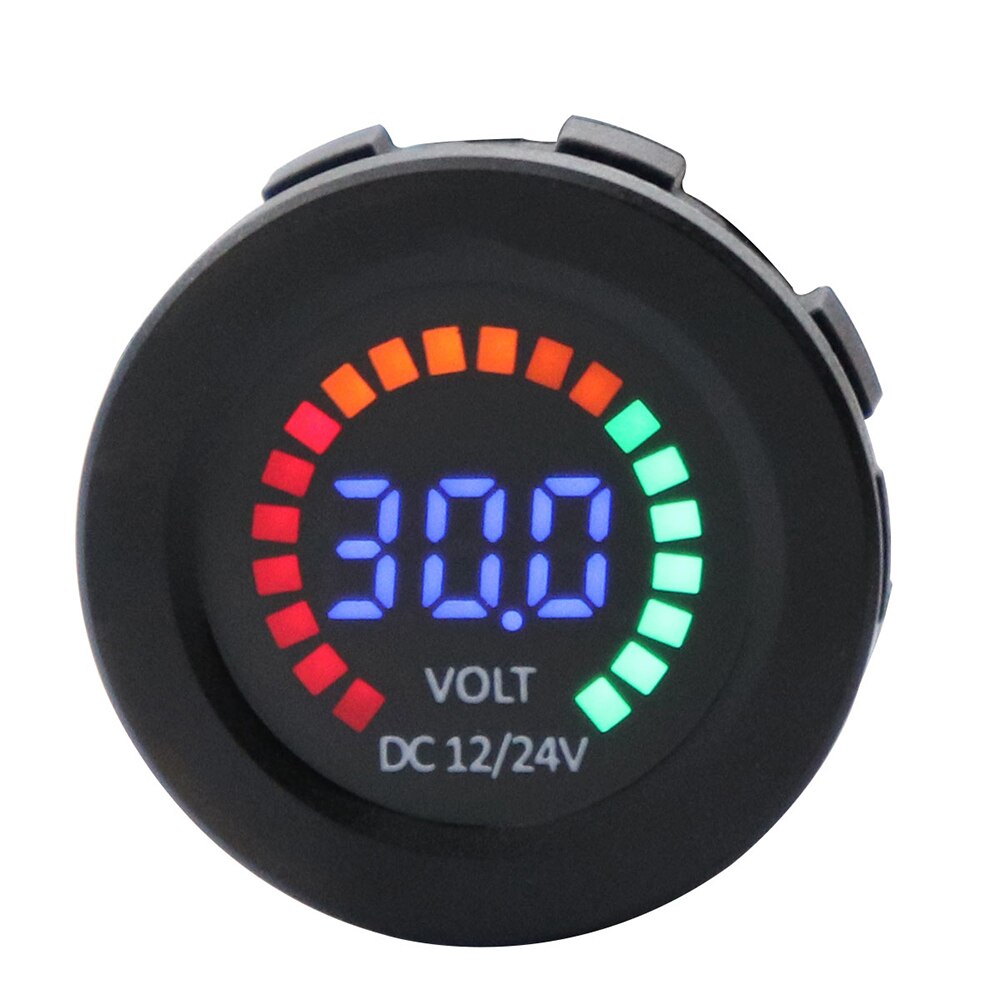 12/24V DC Kleur LED Digitale Display Voltmeter Lage Druk Zoemer Alarm Waterdicht Tester Volt Gauge voor Auto motorfiets Truck