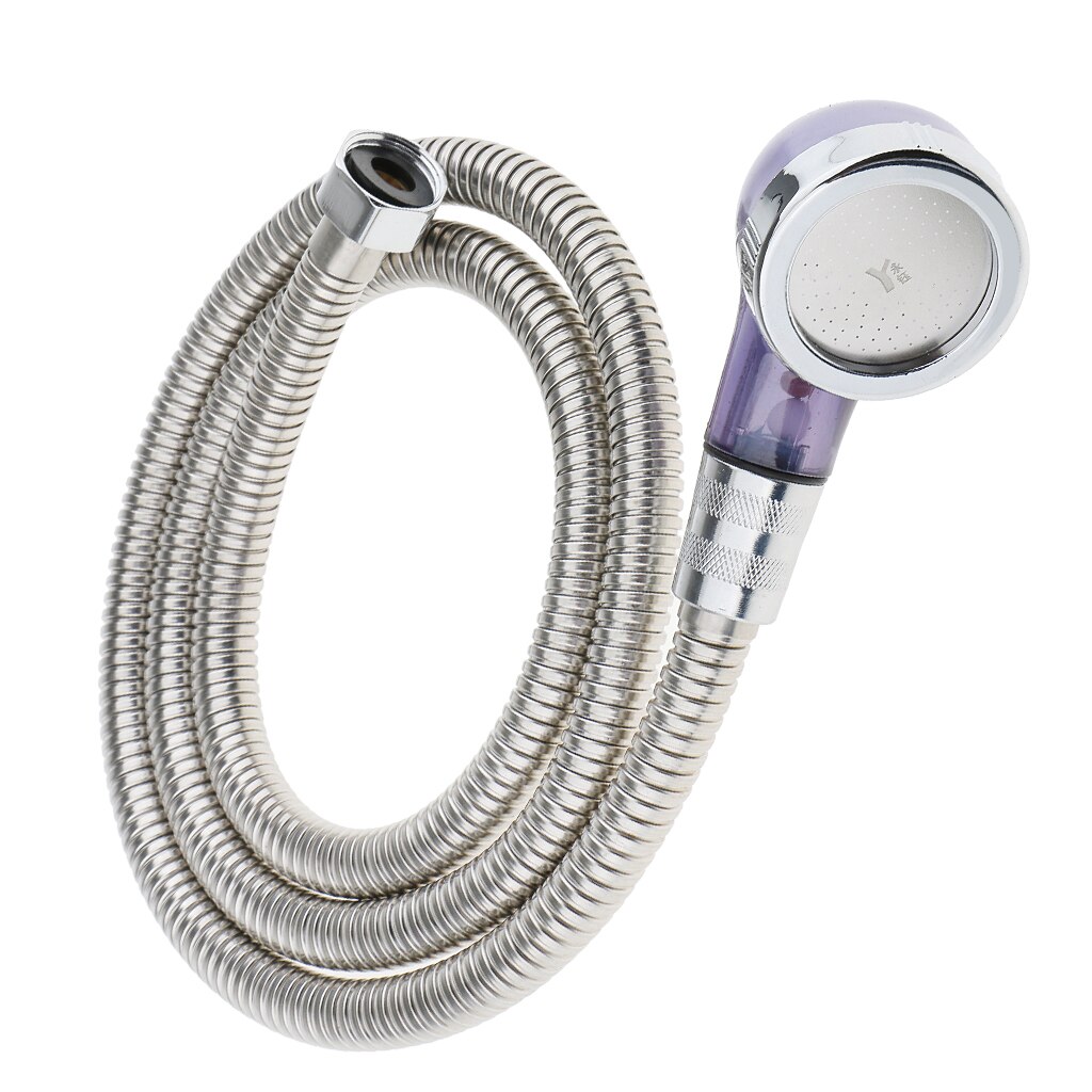 Stainless Steel Bath Shower Head Pipe Chrome Set + Long Flexible 1.2m Shower Hose High Pressure & 30% Water Saving