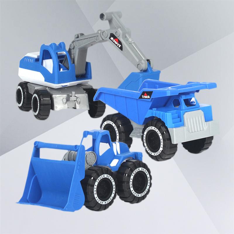 3Pcs Simulatie Techniek Voertuigen Graafmachine Inertie Auto Speelgoed Vrachtwagen Strand Speelgoed Auto Voor Kids (Graafmachine + Bulldozer + zand Truck)