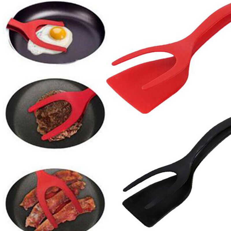 Multifunctionele 2 In 1 Non-stick Brood Ei Draaiers Koken Tang Gadgets Voor Keukengerei Siliconen Spatel Koken Tool
