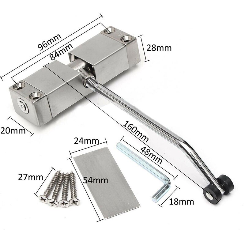 Automatic Door Closer Adjustable Automatic Strength Spring Door Closer Invisible Door Spring Hinge Fire Door Passage PAK55