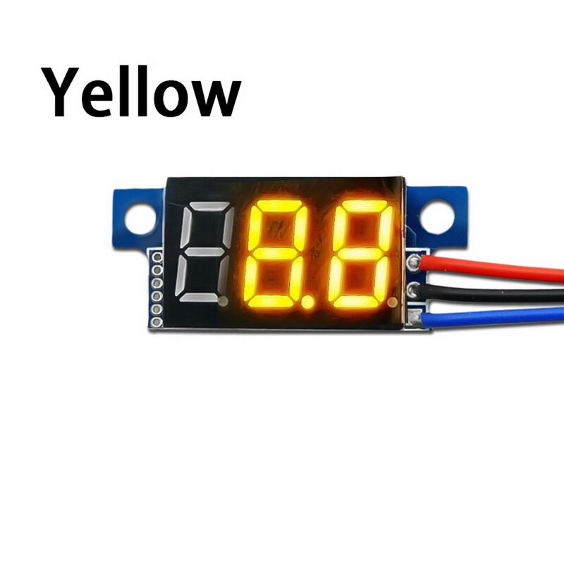 Mini Drie-Draads 0-200V Dc Digitale Voltmeter, Voltmeter Met Omgekeerde Polariteit, circuit Meting Voltmeter: yellow  0V-200V